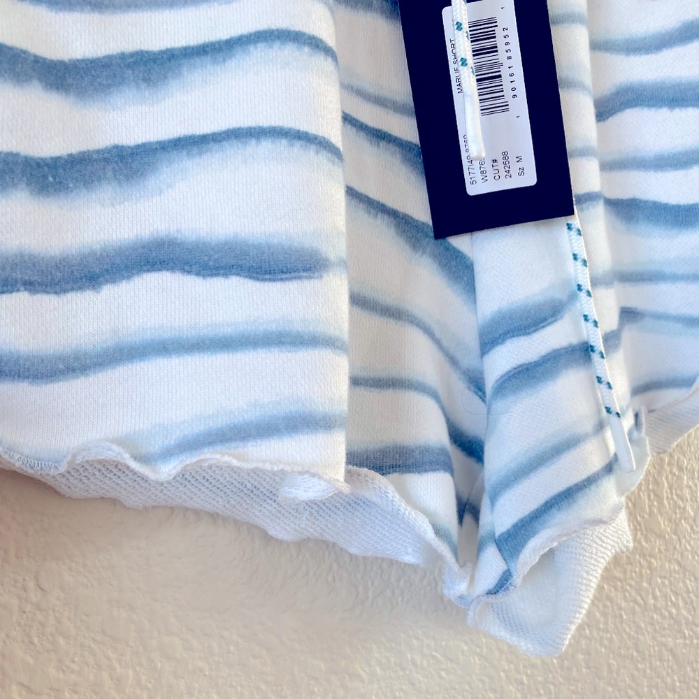 Paige Terry Girly Blue and White Marlie Soft Tie Waist Shorts M - Picture 5 of 8